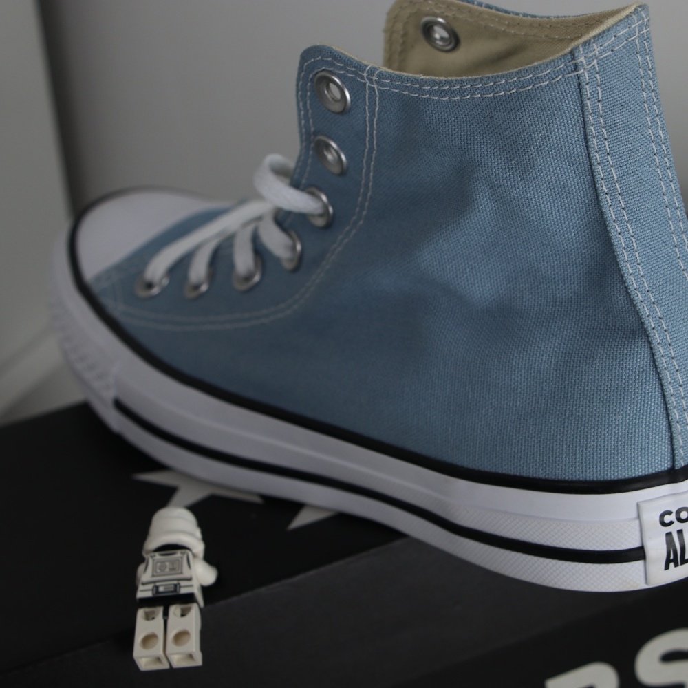 Sky Blue Classic Converse All Star High Tops - Picture 6 of 7